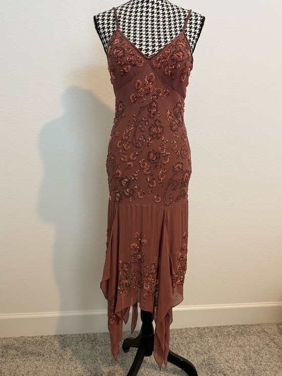 Sue Wong Dresses & Skirts - Sue Wong Dusty Rose Beaded Spaghetti-Strap Midi Dress Y2K vintage
